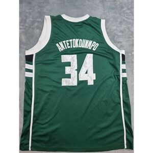NBA Milwaukee Bucks Giannis Antetokounmpo 34 Jersey Green Mens 2XL Basketball
